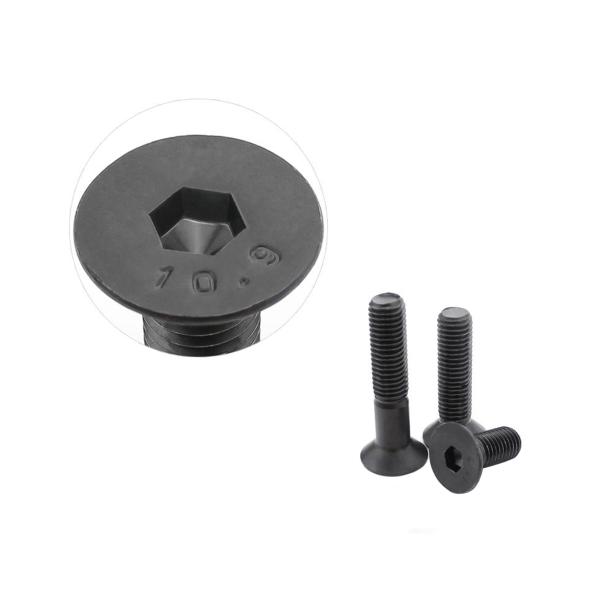 Ferro de óxido de carbono preto, parafusos hexadecimais planos, parafusos com fio integral, grau 10.9 DIN7991