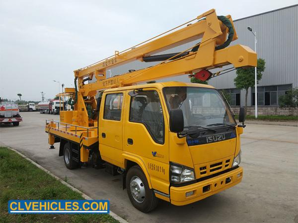 600P 130hp ISUZU Aerial Platform Truck 14 Meters Folding Boom