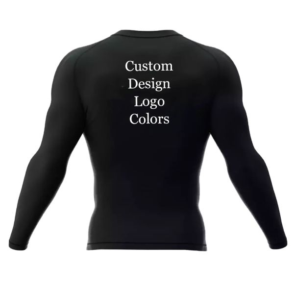 220 gsm Fully Sublimation Judo BJJ Rash Guards Long Sleeve For Martial Arts