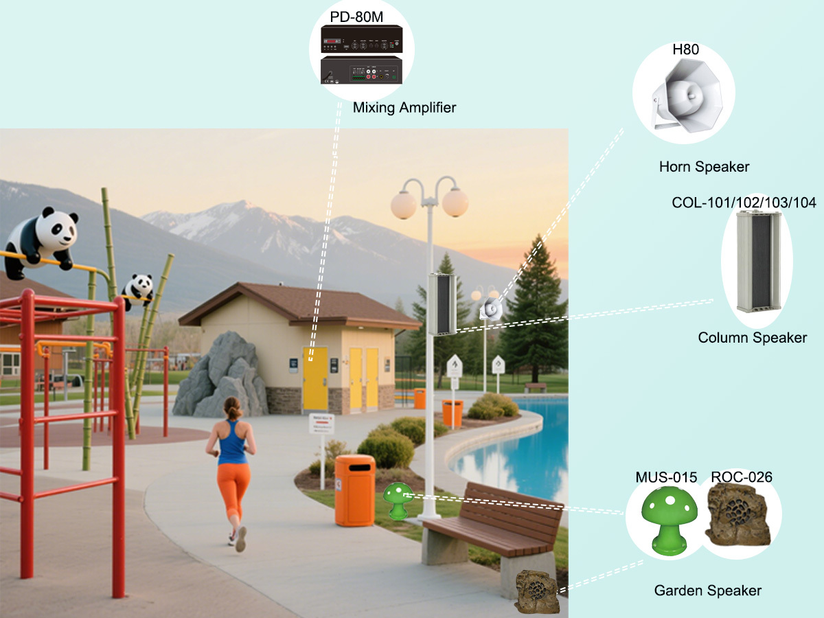 Two Way 100V Line Column Speakers 40W Aluminum PA Loudspeaker