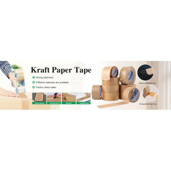 Customized Logo Brown Reinforced Kraft Paper Tape For Professional Waterproof Sealing