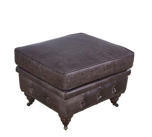 Sofa Living Room Ottoman Vintage Leather Furniture Wheeled Legs Full Handcraft