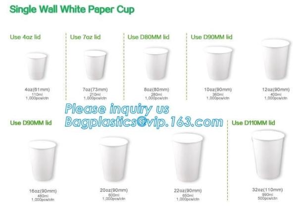Biodegradable coffee paper cup with lid custom printed paper cup,3oz 5oz 6oz 8oz ice cream paper cup and paper lid pack