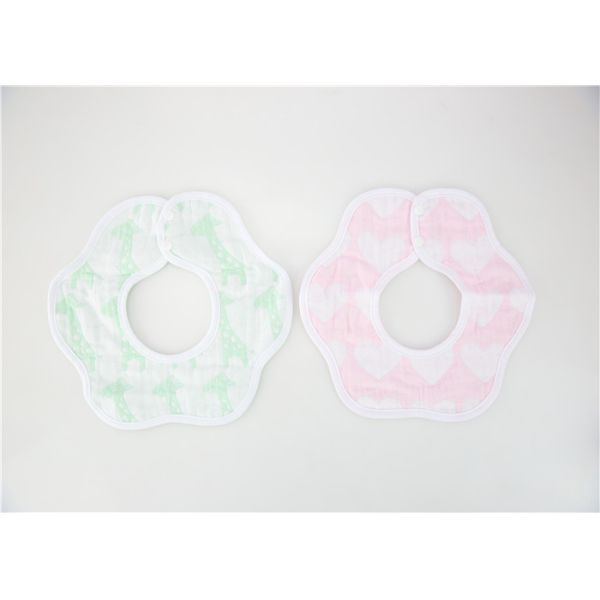 2pk Jacquard Milk Feeding Bibs , Wipeable Baby Boy Dribble Bibs High Wter Asorption
