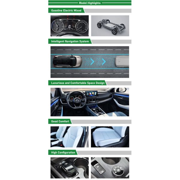 2024 Dongfeng Nissan X-Trail Vehículos SUV con conducción eléctrica a gasolina con norma de emisiones Euro VI y radar frontal 4 trasero 4
