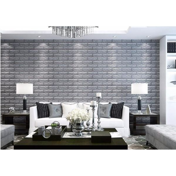 Papel de pared de espuma de PE 3d de estilo moderno amarillo brillante Panel de pared para la habitación del niño / jardín de infantes en el hotel