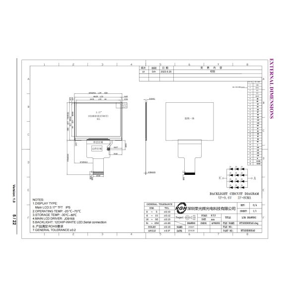 MIPI интерфейс IPS LCD TFT дисплей 12LEDS Заднее освещение 3,2 дюйма 1024x768