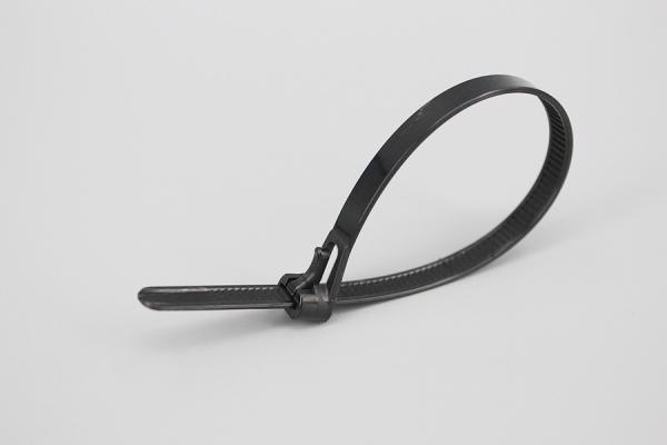 DM-8*250RT mm black and white full plastic releasable cable ties size wire bundle zip ties factory