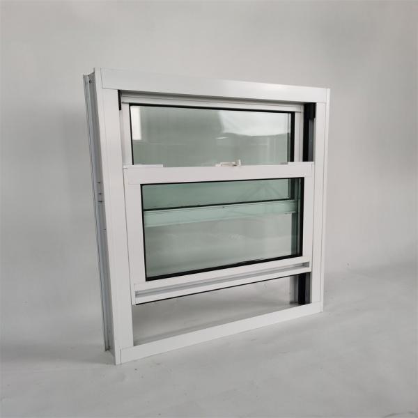 Top Single Aluminium Double Hung Windows with Diamond Grids Glass Hanging Curtain Type