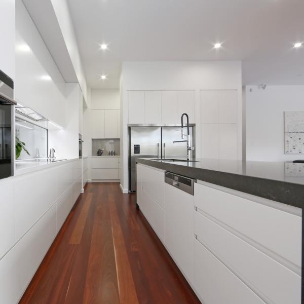 White Handless Kitchen Cabinets Islands Modern Prefab Bar Cabinets