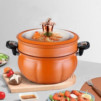 8L Kitchen Pressure Cooker Cast Iron Non Stick  With Handle Latch