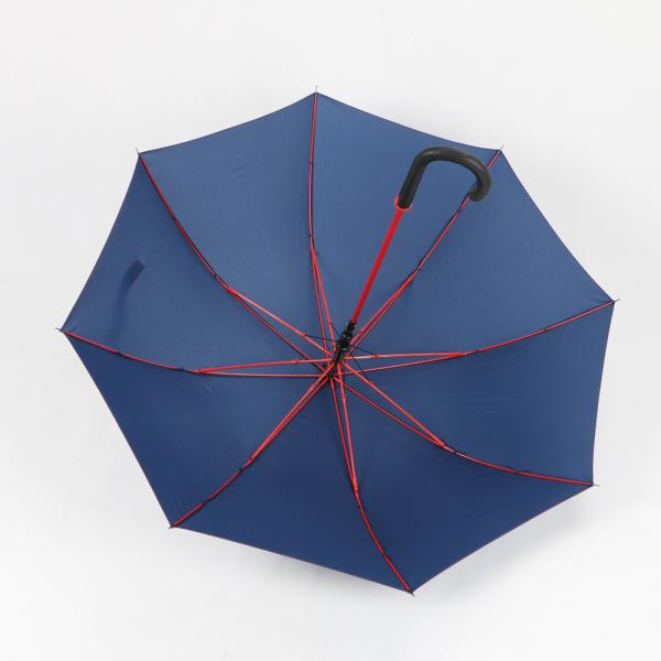 Blue Junior Golf Umbrella , Custom Made Umbrella With Curved Wooden Handle