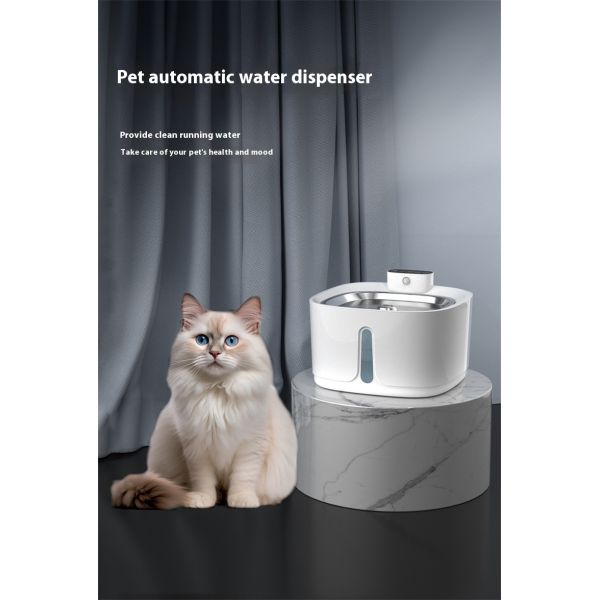 Smart Eco-Friendly Automatic Wireless Cat Dog Drinking Bowl Feeder Stainless Steel Pet Water Dispenser Silent Filter Charging
