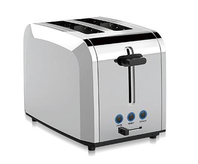 Customized Logo Wide Slot Brushed Stainless Steel Toaster 2 Slice OEM ODM