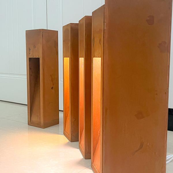 Iluminação de jardim Led Bollard luz Elétrica ou aço Corten Solar