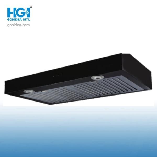 O ventilador de aço inoxidável da cozinha esgota o revestimento preto da chaminé 600mm