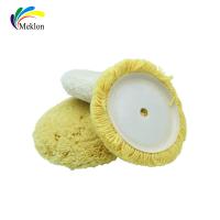 Pad de laine blanche jaune pour le polissage des voitures, fournitures de nettoyage de voiture polyvalentes