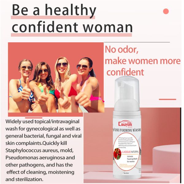 Unscented flairent l'odeur Lily Gynecological Yoni Foaming Wash de produits de soin pour la peau d'OEM