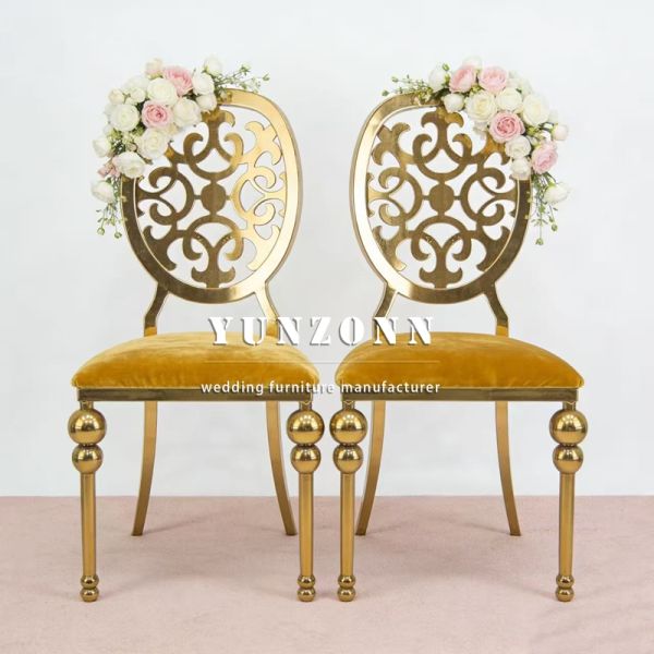 European Luxury Dining Chair Modern Design Stainless Steel Leather PU Material Durable for Outdoor Banquets Restaurants