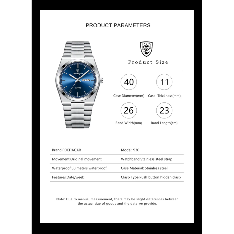 Waterproof Men's Business Quartz Watch with Luminous Hands | Stainless Steel Bracelet - SHX China Manufacturer