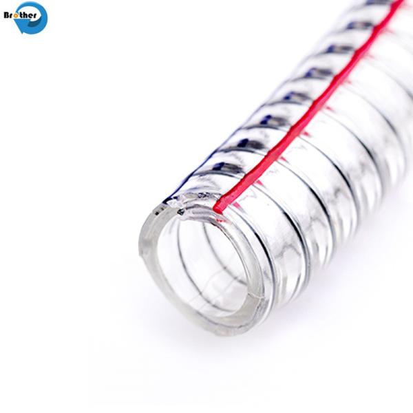 Industrial Clear Water Fuel PVC Spring Spiral Pipe Steel Wire Reinforced Delivery Hose