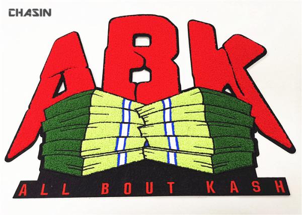 Chenille Embroidered Iron On Patches Appliques For Jacket 's Back