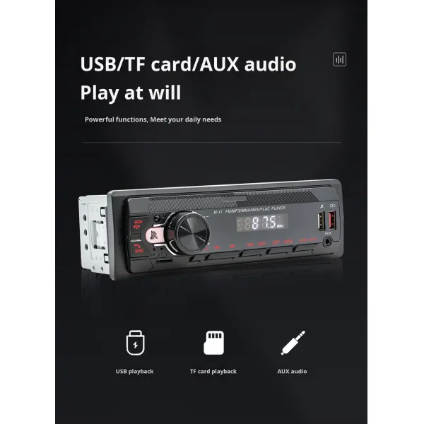 Creatall 12V Car MP3 Player with BT Wireless Hands-Free FM Radio Colorful Lights Audio System Modification New & Improved