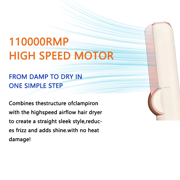 Professional 3-in-1 Hot Air Hair Straightener Comb Ceramic PTC Plates LCD Display 1500W Negative Ion Wet/Dry Smoothing Treatment