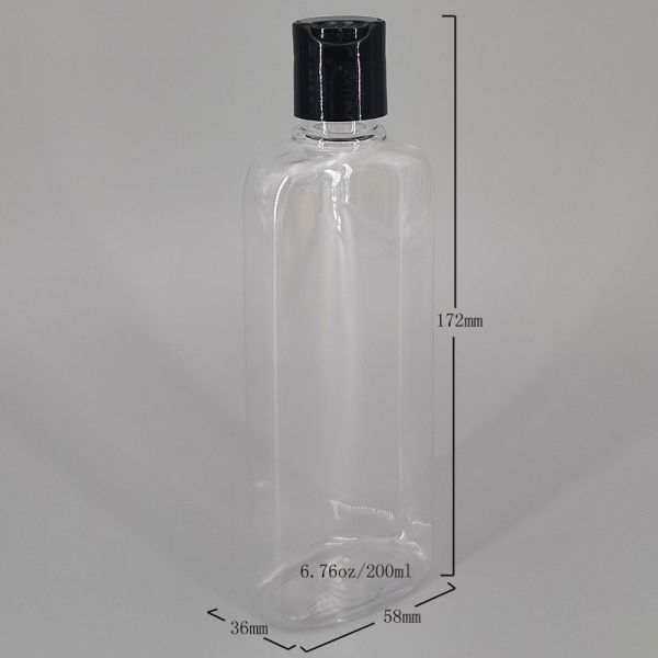6.76oz 200ml Transparent PET Plastic Mouthwash Disinfectant Bottle