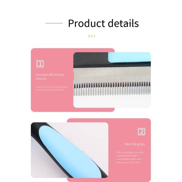 Домашние животные Плавучая расческа для волос Собака Нержавеющая сталь Прекрасная зубная щетка Кошка Разъемный портативный ухоженный расческа