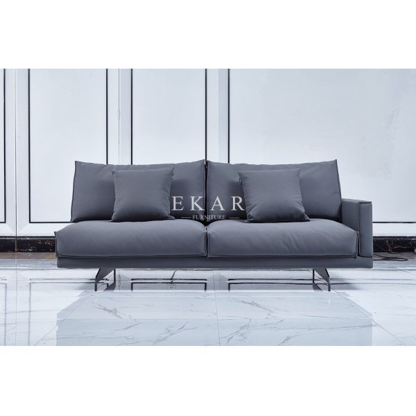 Modern Living Room Furniture Metal Legs Leather Sofa  AW-1815