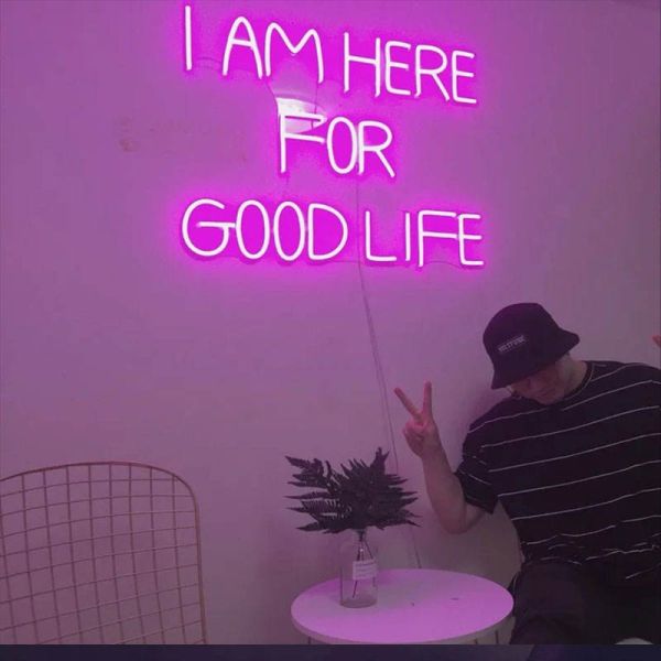 Hot Selling Waterproof Open Neon Sign Gas Bar Pink Acrylic Led Neon Light