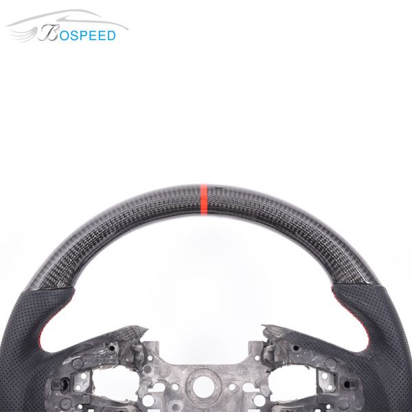 Red Stripe CRV Honda Carbon Fiber Steering Wheel Black Leather 350mm
