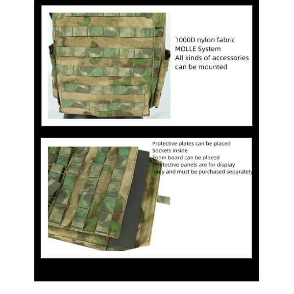 Custom 1000D Nylon Abrasion Resistant Tactical Vest With Quick Release Buckles