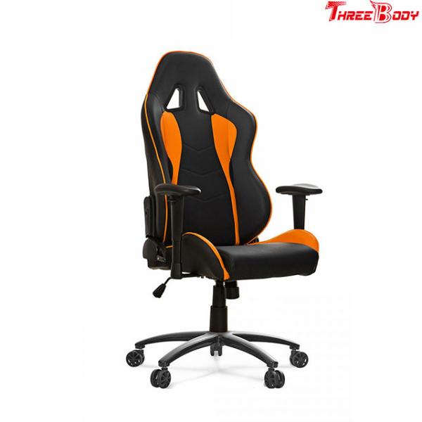 Ergonomic Pc World Gaming Chair , Black And Orange Racing Seat Computer Chair