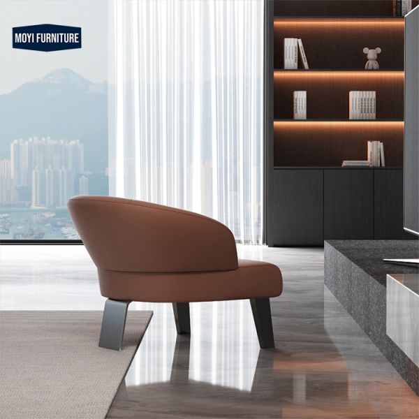 Fabric MOYI Luxury Armchairs Metal Lounge Chairs Modern Leisure Sofa Chairs with Furry Living Room Design Mail Packing Y