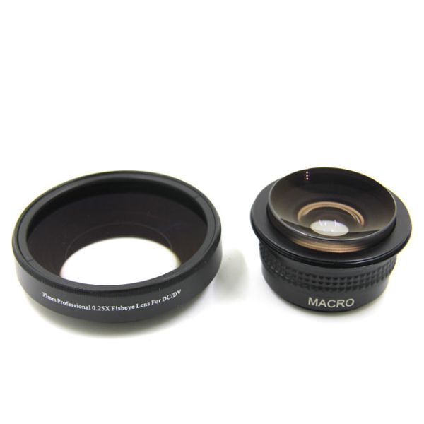 Professional 0.25X Fisheye Phone Camera Lens Aluminum Optical Glass Material