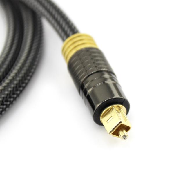 Factory Outlet Premium Digital Optical Audio Toslink 24K Plated Golden Knited Rope 1.2M