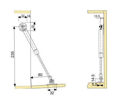 Подъем двери весны газа поддержки двери шкафа мебели замены гидравлический