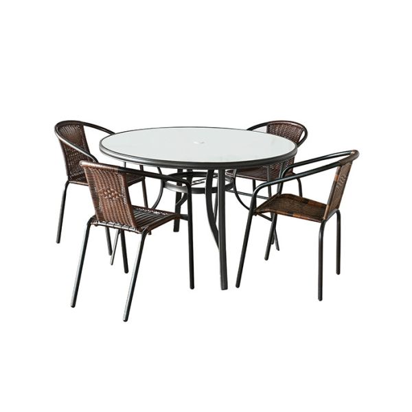 UV Proof Folding Outdoor Table And Chairs , Round Outdoor Patio Set