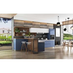 Unidades base de cocina de acero inoxidable arenado con isla de madera ODM