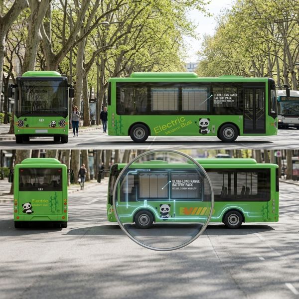 6m Pure Electric Bus EV Mini Bus 16 Seats Driving Range 180km.