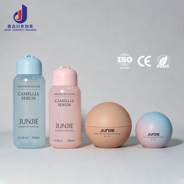 Creative Skin Care and Packaging Set 350ml 280ml 100g 50g Custom logo Soft Touch Plastic Cosmetic Lotion Pump Bottle Cream Jar
