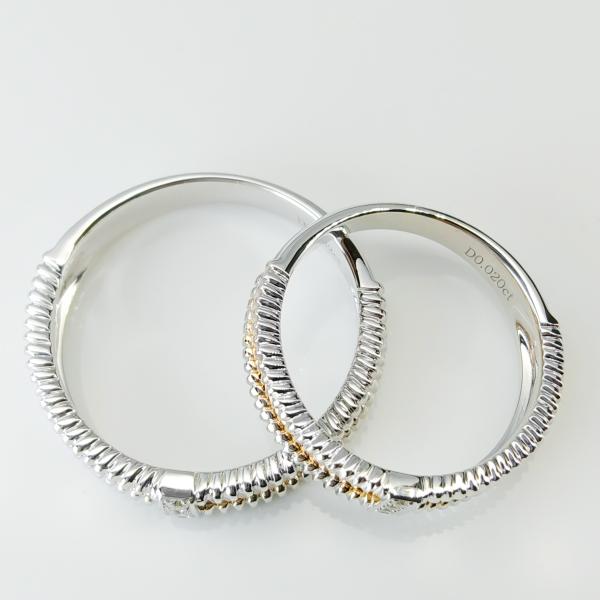 Double Color Mirror Polished Women10 Gold Diamond Couple Rings