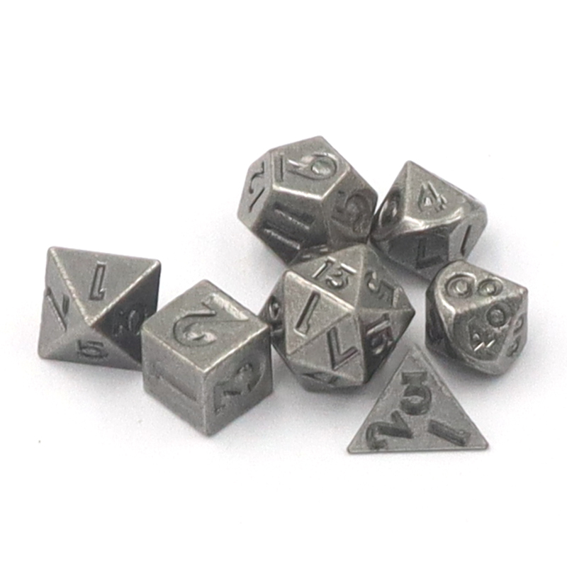 6mm Zinc Alloy Metal Dice Set with Customized Logo for DND and RPG Games