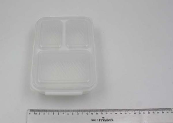 White Plastic Lunch Boxes With Compartments , Disposable Food Containers With Lids