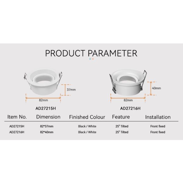 Tilted LED MR16 Downlight Frame Sustainable Led Recessed Light Housing