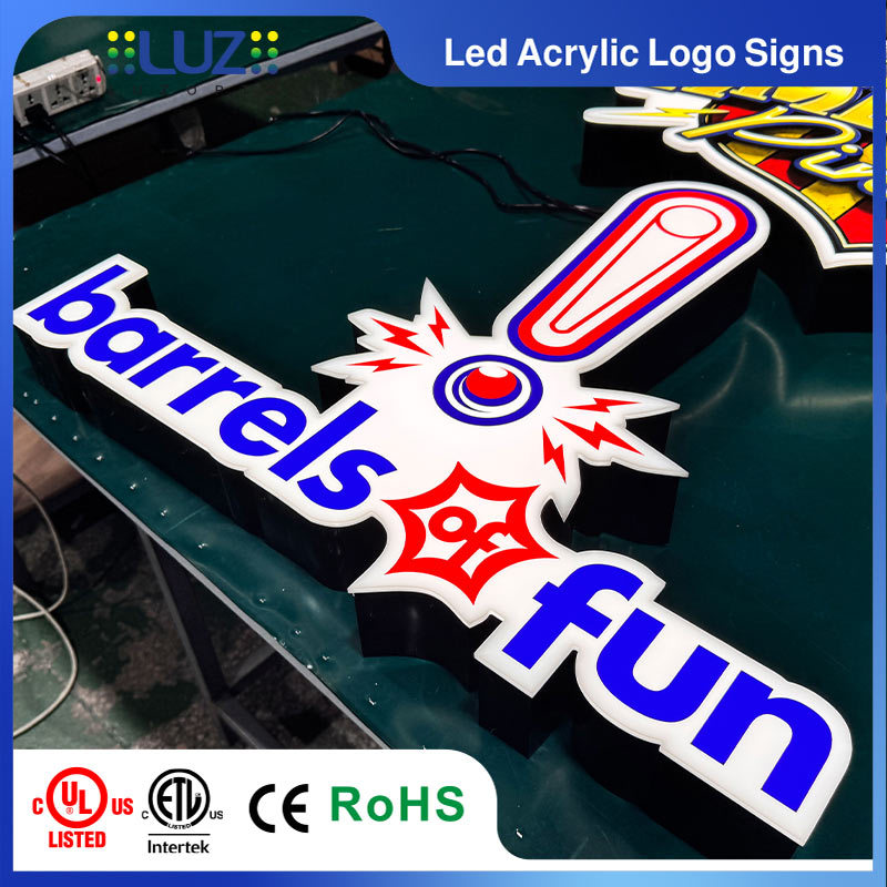 Custom 3D Cutout Multi-Layer Acrylic LED Logo Sign for Business Branding