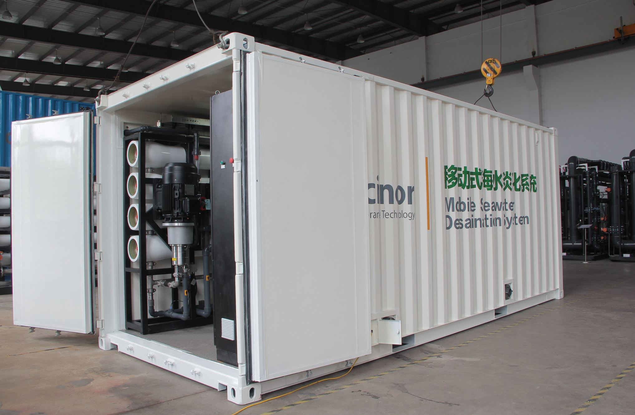 Portable Containerized BWRO System with High Efficiency Desalination and Corrosion Resistant Design