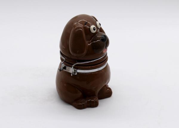 Dog Shape Ceramic Kitchen Canisters Tea Coffee Sugar Canisters With Metal Clip